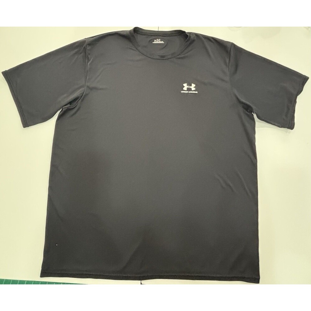 UNDER ARMOR 2XL BLACK PERFORMANCE MENS T-SHIRT MOISTURE WICKING ATHLETIC WORKOUT